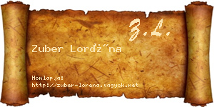 Zuber Loréna névjegykártya